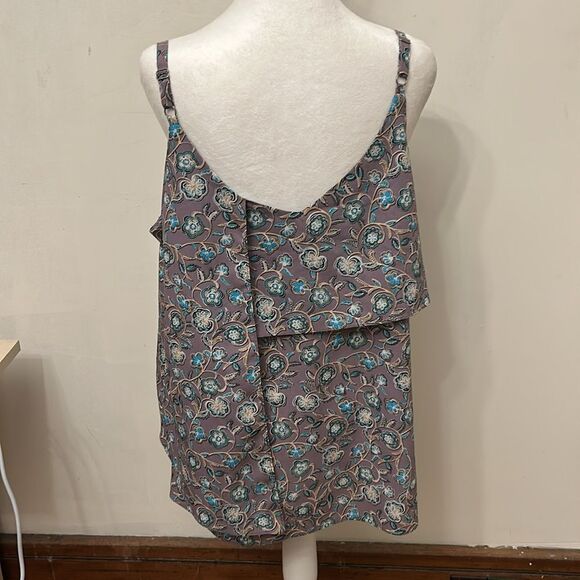 Cabi lilac floral spaghetti strap multi layered blouse Size L EUC - Picture 5 of 10